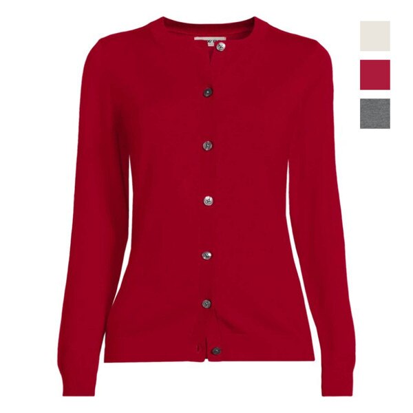 [14] Women's Cotton Modal Crew Neck Cardigan Sweater